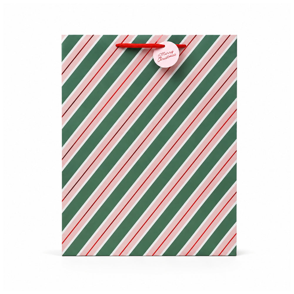 Christmas Jumbo Gift Bag - PEPPERMINT STRIPE